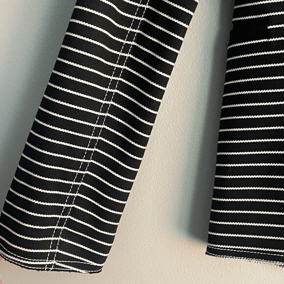 LAFAYETTE 148 Striped Blazer Sz 4 Devin Asymmetric Button Front Black Jacket - Picture 11 of 15